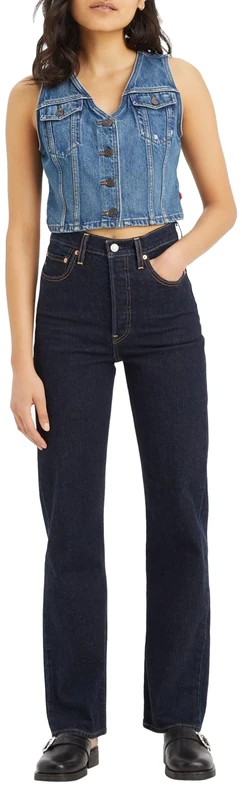 Levi's Women's Ribcage Full Length Jeans, Small Course, 24W x 32L