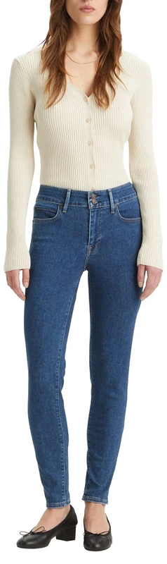 Levi's Women's 711 Double Button Jeans, Slight Twist, 23W x 28L