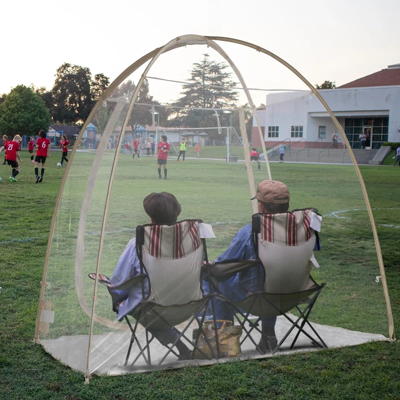 EighteenTek Sports Tent 7'X4'X6.5'H, Instantly Pop-up Shelter Providing Protection from Cold, Wind, Rain, 540° Panoramic Clean Bubble Tent for Sports Events, Camping, Fishing, Cheering, Parades