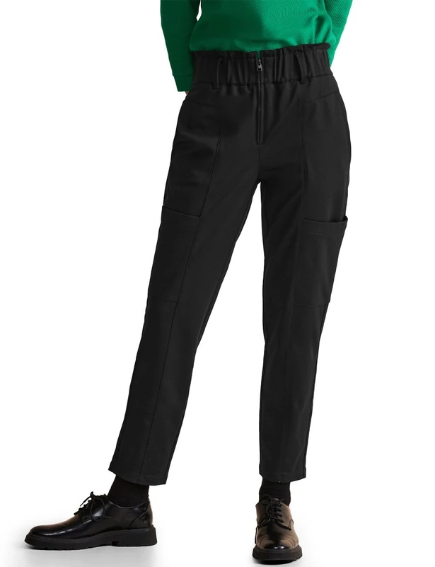 Street One Women's A377187 Cargo Jogger Pants, Black, 40W x 30L - Image 1