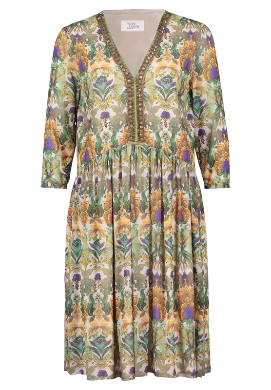 Vera Mont Robe Légère Women's 6586/4220 Dress, Cream/Green, 12