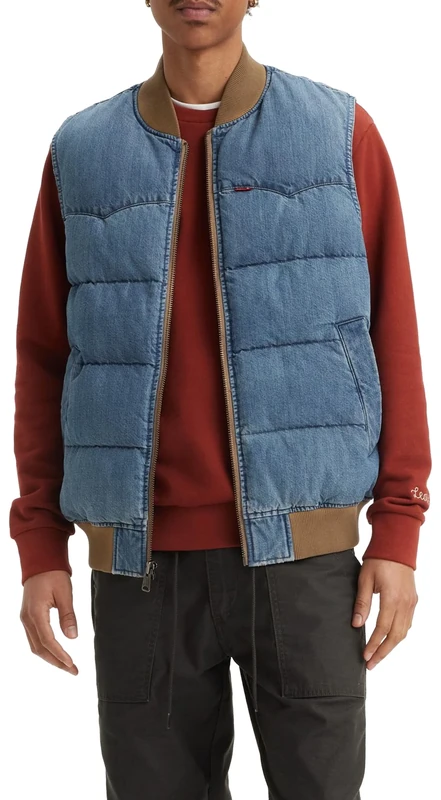 Levi's Men's Western Super Puff Vest, SLIGHTLY SIDETRACKED, XS