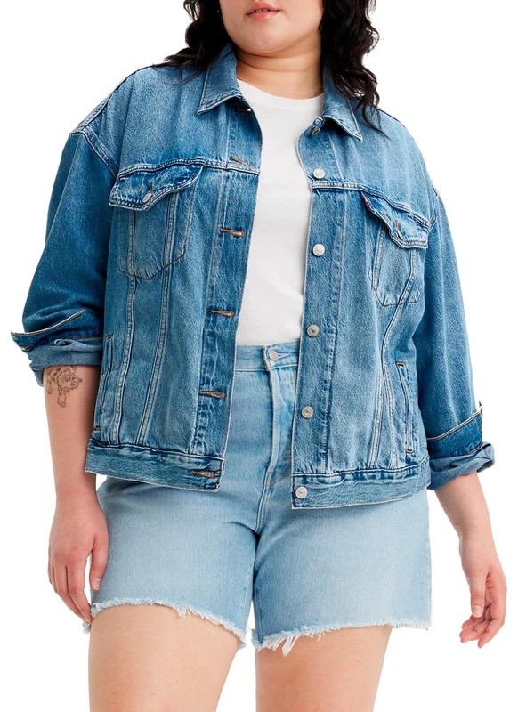 Levi's Women's Pl 90s Trucker Denim Jacket, Turning Heads Plus, 4XL