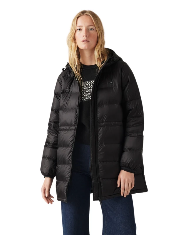 Levi's Women's Polly Midi Puffer Jacket, Caviar, L