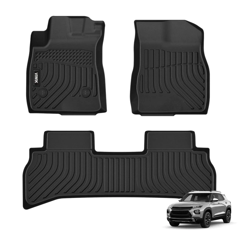VIWIK Floor Mats Fit for Chevrolet Trailblazer FWD 2021 2022 2023 2024, TPE Rubber Car Mats All Weather Custom Floor Liners for Chevy Trailblazer FWD 1st and 2nd Row Front & Rear Non-Slip Odorless