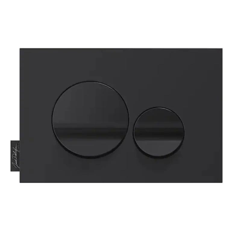 Jacob Delafon Control Plate, Double Round Keys Glossy Black