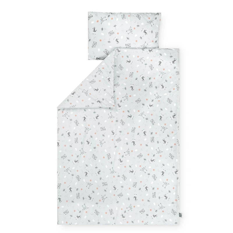 Julius Zöllner Savannah Jersey Bed Linen, Grey, Size 100 x 135 cm and 40 x 60 cm, Children's Bed Linen, Tested for Harmful Substances