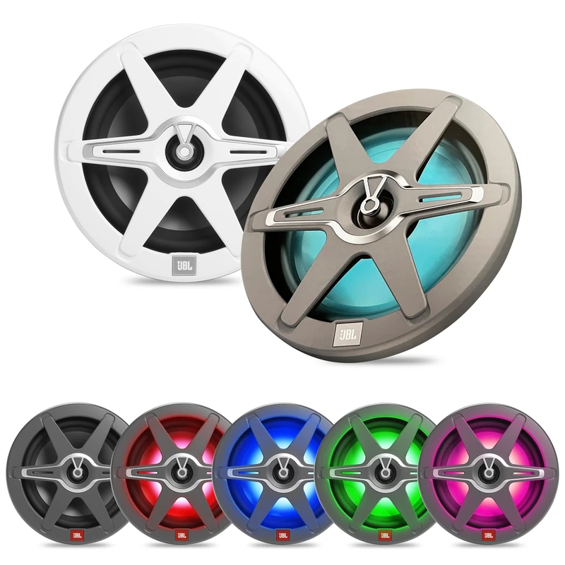 JBL Marine CLUB82 8-inch 2-way boat coaxial speakers with 150 W RMS and 450 W Peak, 92 dB sensitivity, 4 Ohm, IPx5 rating, Plus One woofer and PEI tweeter UV resistant