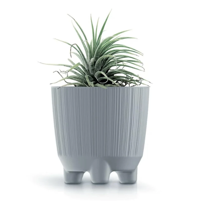 B2C Plant Pots Indoor Outdoor Plastic Flowerpot Small Medium Large RYFO 6 Colours (Grey, 11cm)