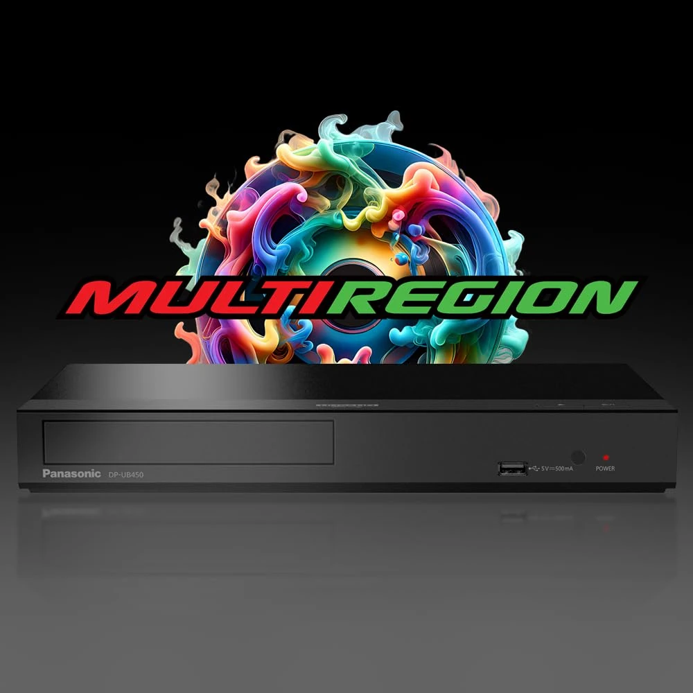 MULTIREGION Blu-ray Player Compatible with Panasonic DP-UB450EB-K 4K Ultra HD 3D - LAN (No WiFi) Twin HDMI Dolby Vision All Zone Code Free Blu-Ray Regions A, B & C DVD Regions 1-8