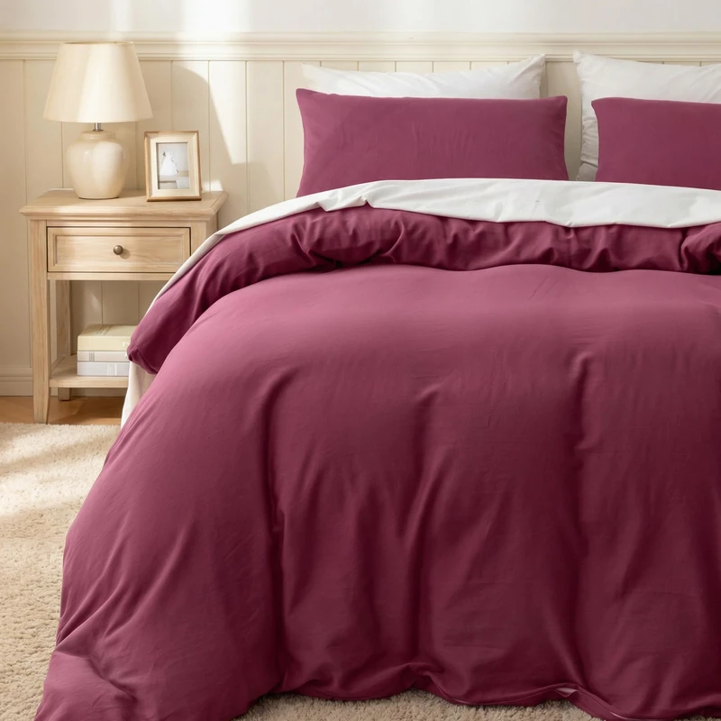 HeimenAogo Egyptian Cotton Duvet Cover Set California King, Ultra Soft and Breathable Comforter Cover with Zipper Closure, High Thread Count Long Staple Cotton Blanket Cover 3pcs, Heather Rose
