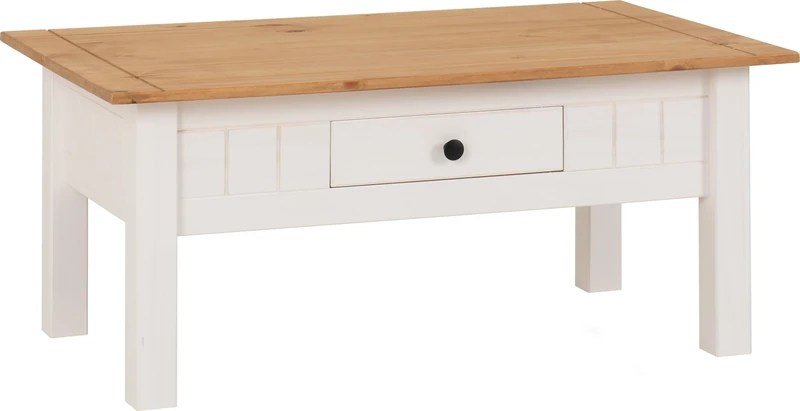 Seconique Coffee Table, Engineered Wood, White/Natural Wax, W 1000mm x D 600mm x H 440mm