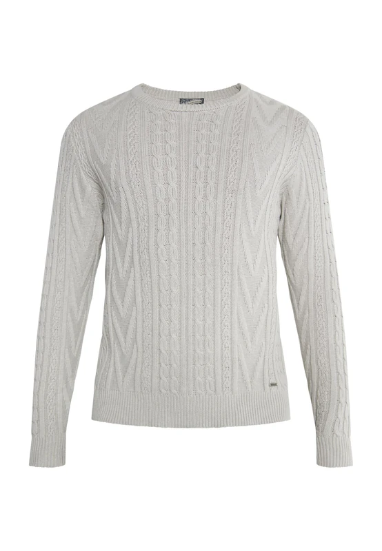 kilata Men's Knitted Jumper, Light Grey (Light Grey Blend), L - Image 1