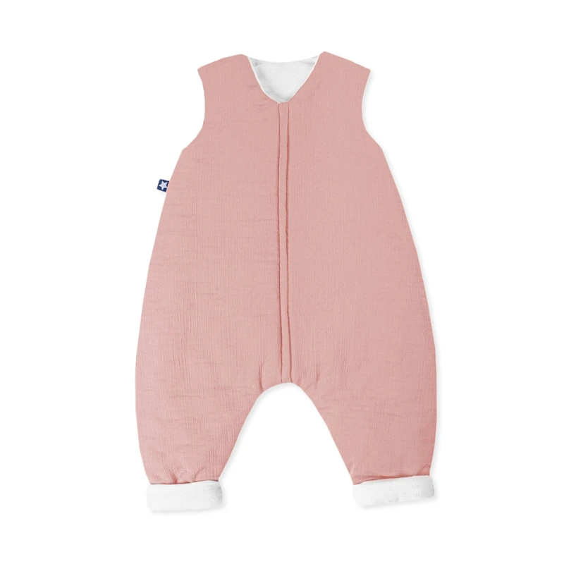 Julius Zöllner Jumper Lined Muslin, Warm Filling 2.5 Tog, Washable at 40°C, Made in Germany, Oeko-Tex Standard 100, Dusty Rose, Size 80