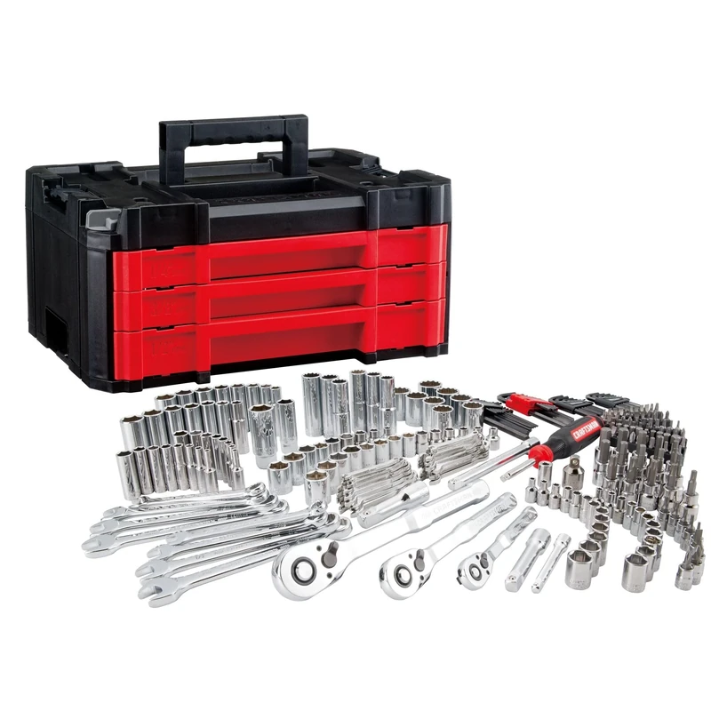 Craftsman VERSASTACK Mechanics Tool Set, 1/4" and 3/8" Drive, 3-Drawer Durable Tool Box Included, 262 Piece (CMMT45309)