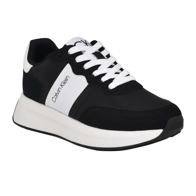 Calvin Klein Women's Hallie Sneaker, Black 001, 8 UK