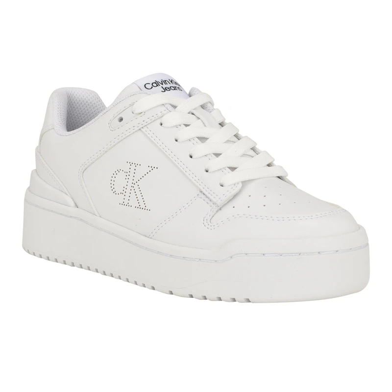 Calvin Klein Women's ASHIER Sneaker White 140 7, 37 EU