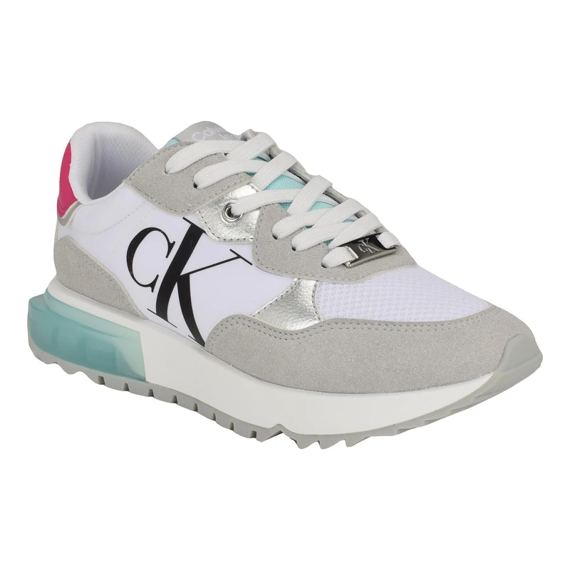 Calvin Klein Women's Magalee Sneaker, Stardust/White 056, 6.5 UK