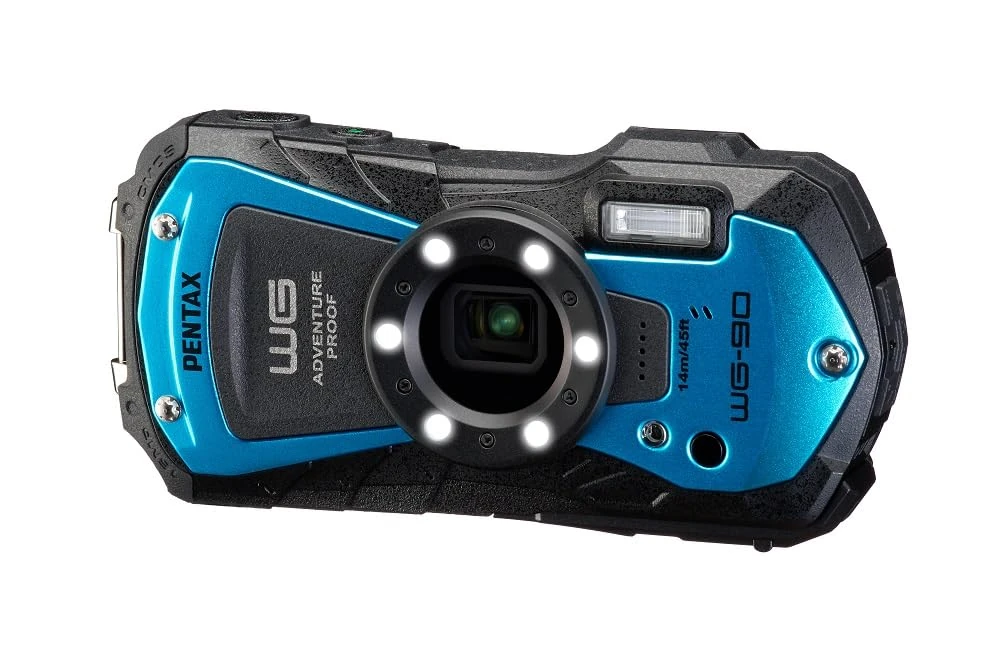PENTAX WG-90 Blue - Standard-class, waterproof digital compact camera, designed for casual underwater photography to a depth of 14 meters