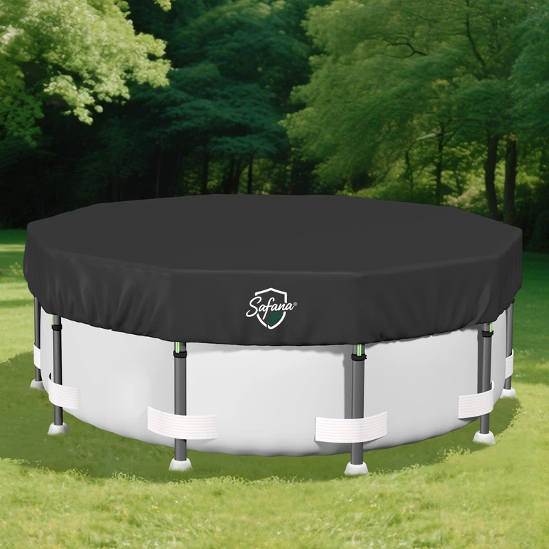 12FT Pool Covers for Above Ground Pools, Safana Round Pool Winter Cover, Tear Resistant Fabric Swimming Pool Covers, Superior Strength & Durability, Prevent Leaves, UV Resistance, Prevent from Debris - Image 1