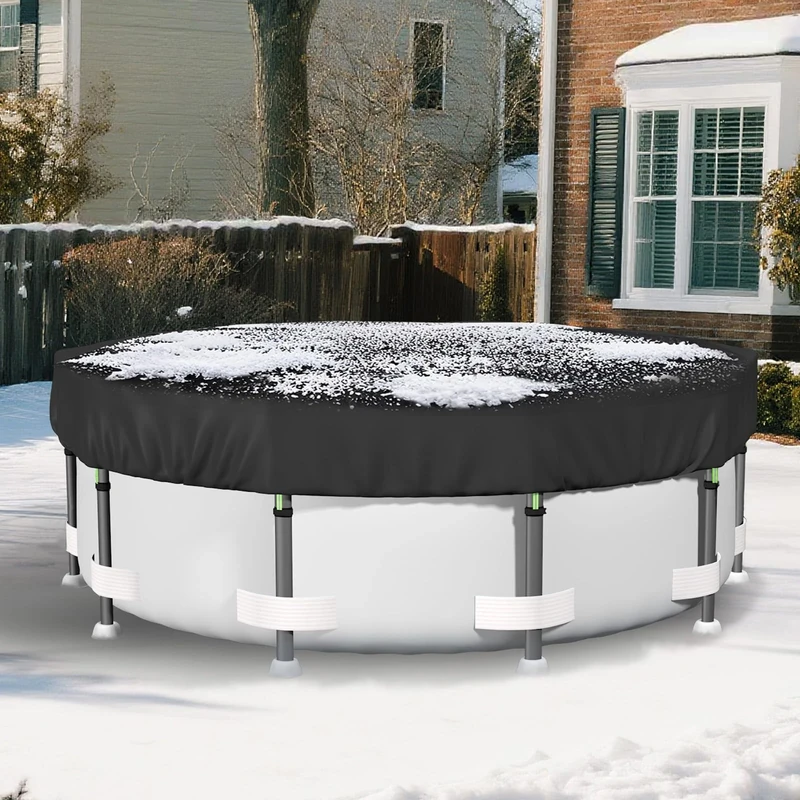 18FT Pool Covers for Above Ground Pools, Safana Round Pool Winter Cover, Tear Resistant Fabric Swimming Pool Covers, Superior Strength & Durability, Prevent Leaves, UV Resistance, Prevent from Debris