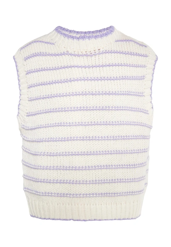 TILDEN Women's Sweater Vest, Wool White Lilac, XS/S