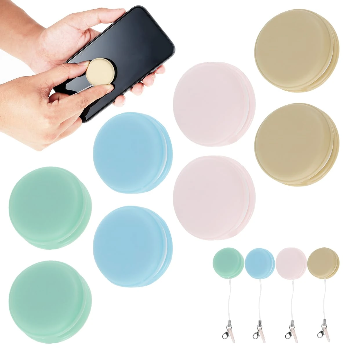 Eummy 8PCS Macaron Phone Screen Cleaner Portable Macaron Mobile Computer Screen Cleaning Cloth with Lanyard Reusable Cleaning Wipe Glasses Lens Wipes Electronic Devices Screen Cleaner