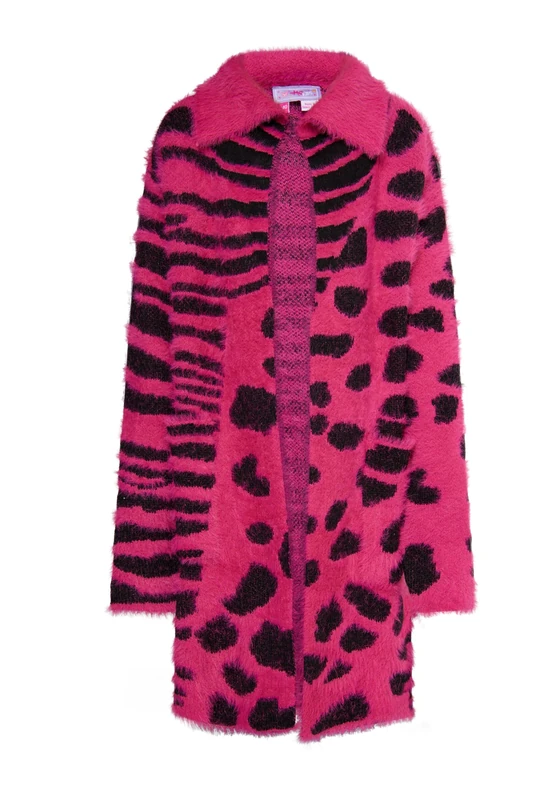 IMMY Girl's Strick Knitted Cardigan, Pink, 122 - Image 1