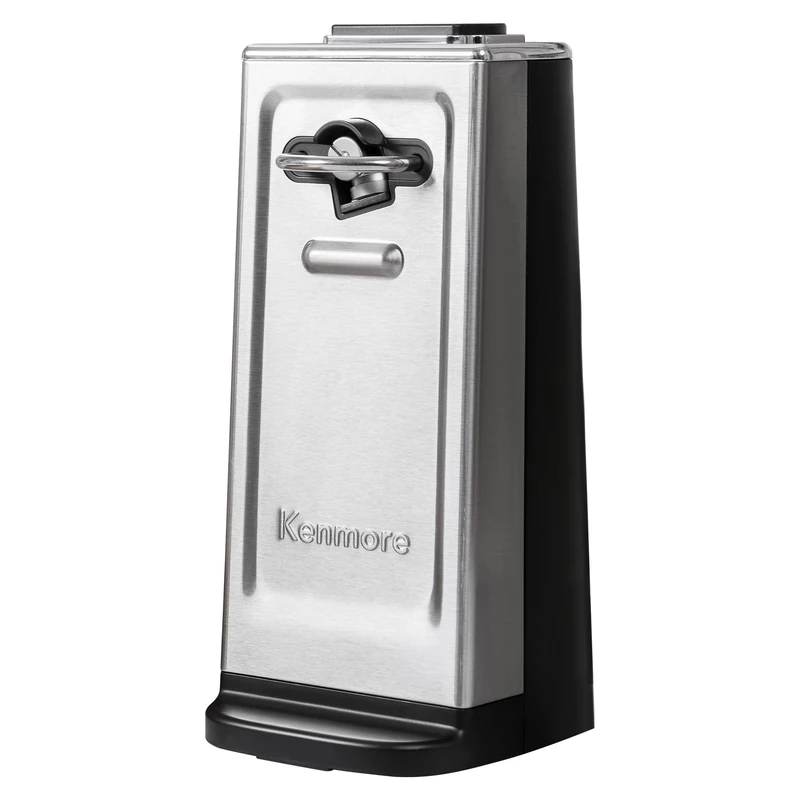 Kenmore Automatic Electric Can Opener Extra-Tall Electric Tin Opener UK - Side-Cut Blade Prevents Sharp Edges Smooth-Touch Easy Operation Opens Regular & Pop-Top Cans Black & Stainless Steel