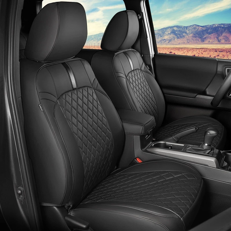 ceavoon for Tacoma Seat Covers, Full Coverage Seat Covers Fit for Toyota Tacoma 2016-2023 2022 2021 2020 Double/Crew Cab SR, SR5, Limited, TRD Pro, TRD Sport, TRD Off-Road, Trail Special Edition