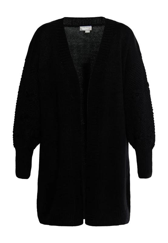 jopida Women's Long Cardigan, Black, M/L
