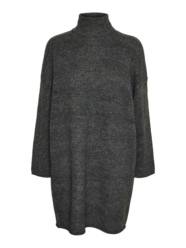VERO MODA Knitted Dress VMGEMMA Short Dress M, Dark Grey Melange, M