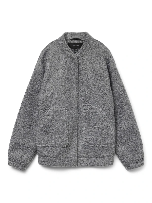 VERO MODA Women's Vmamber Elite Bomber Jacket Noos, Medium Grey Melange, XS