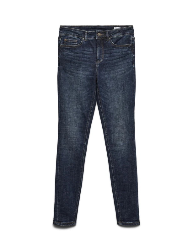 Vero Moda Womens Vmflash Mr Skinny Li3303 Ga Noos Jeans, Dark Denim Blue, M / 32L UK