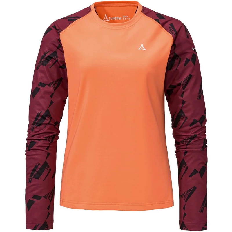 Schöffel Women's Long-Sleeved Lakata Trail L, Breathable MTB Shirt, Cycling Jersey with 4-Way Stretch and 4D Body Mapping, Long Sleeve Shirt for Cycling with Integrated Glasses Cleaning Cloth