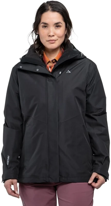 Schöffel Women's 3-in-1 Jacket Style Okere WMS, Black, 46 (EU)