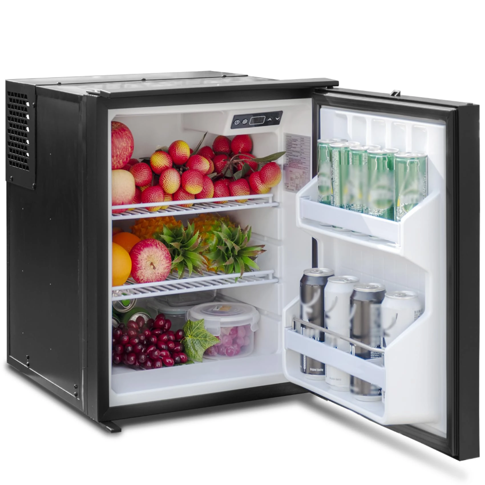 Smad 12v Compressor Fridge 60l, 12v/24v Fridge for Campervan,Caravan, Motorhome, Reversible Door, Black