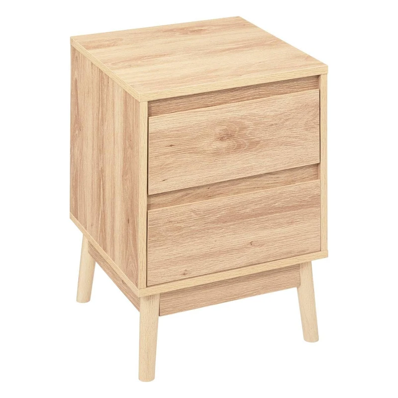 5five Abana Bedside Table with 2 Drawers in Oak Effect