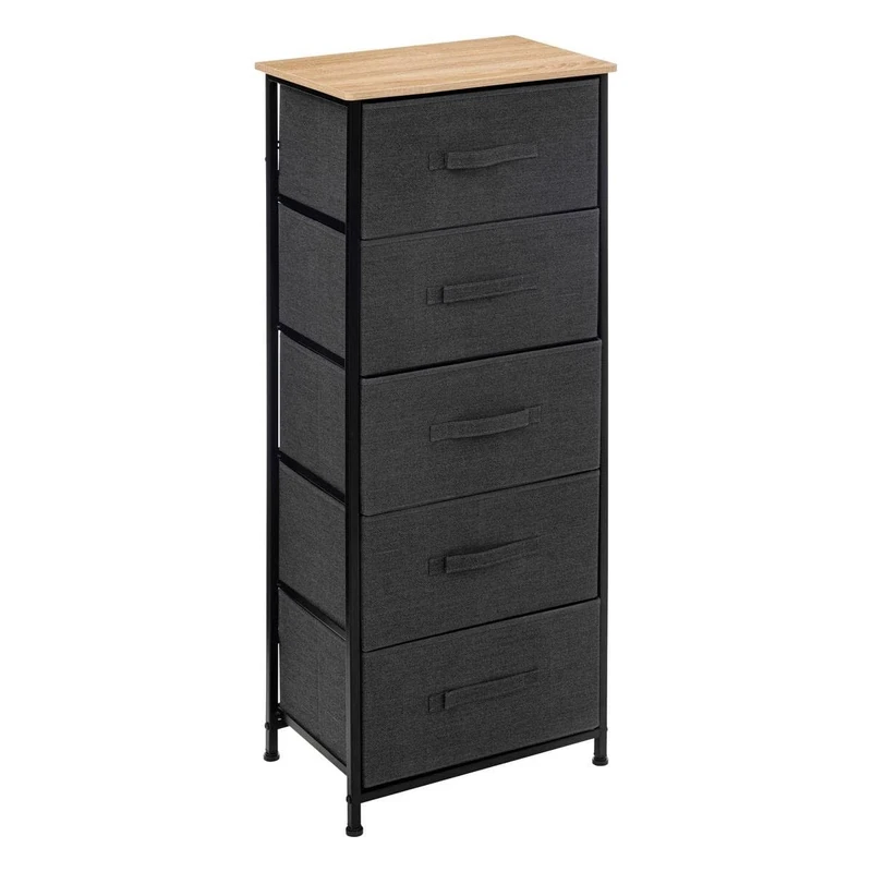 5five – Top Storage Unit with 5 Drawers Dark Grey Fabric