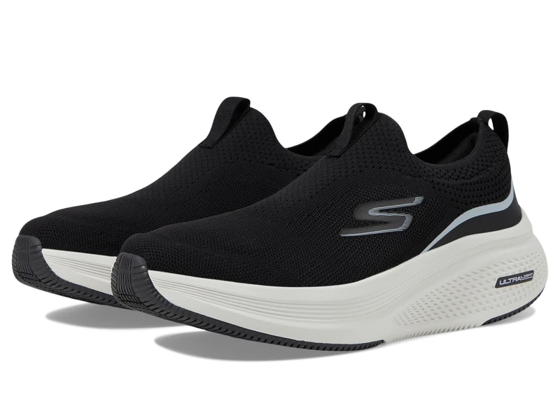 Skechers Women's Go Run Elevate 2.0 Cadena Sneaker, Black Textile/Gray Trim, 5.5 UK