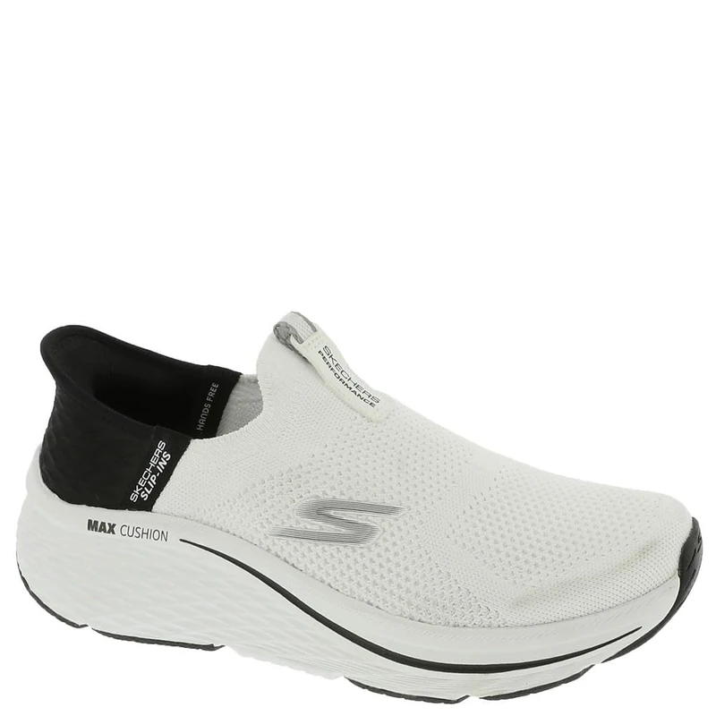 Skechers Women's Max Cushioning Elite 2.0 Eternal Hands Free Slip-ins Trainers, White Black, 5.5 UK