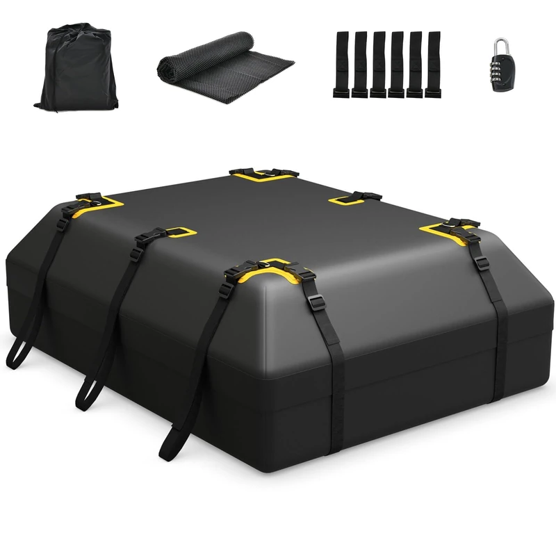 GiantexUK 15/21 Cubic Feet Car Roof Bag for Car Suv (Black, 600L)