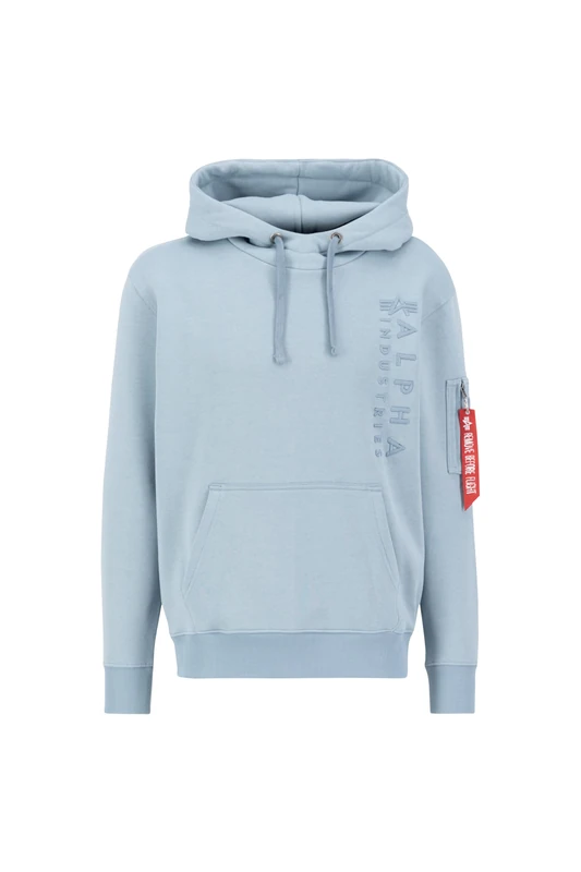 Alpha Industries Men's EMB Hoody Hooded Sweatshirt, Greyblue, M