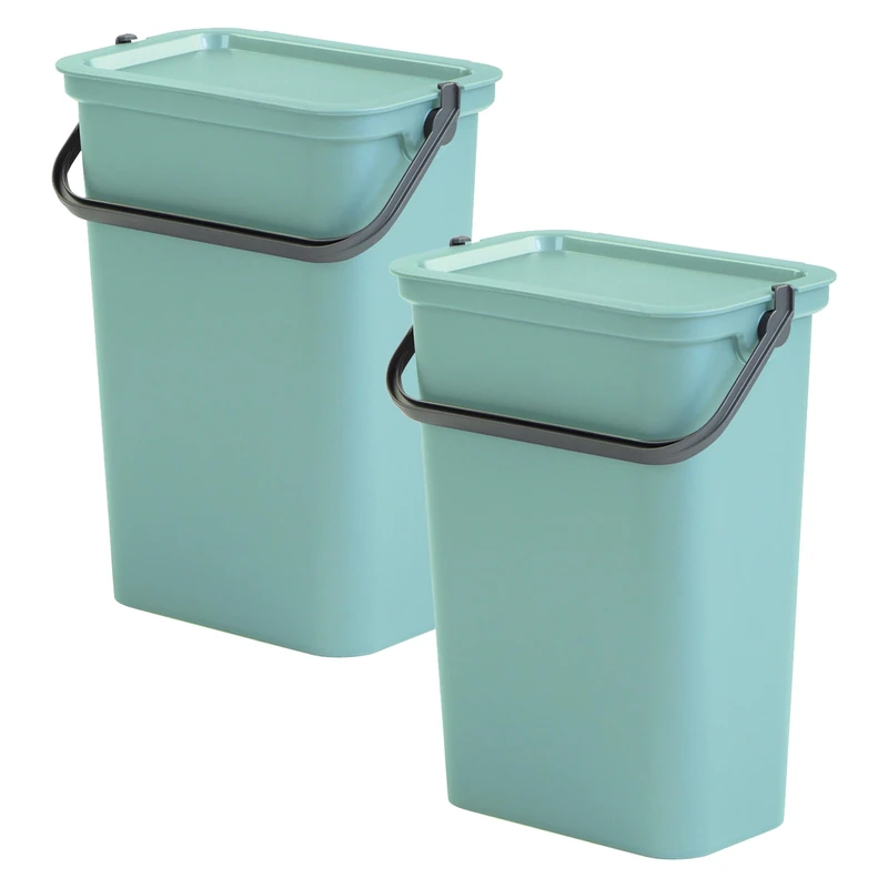 WELL HOME MOBILIARIO & DECORACIÓN Set of 2 Moda Bin 10 L Sage with Handle