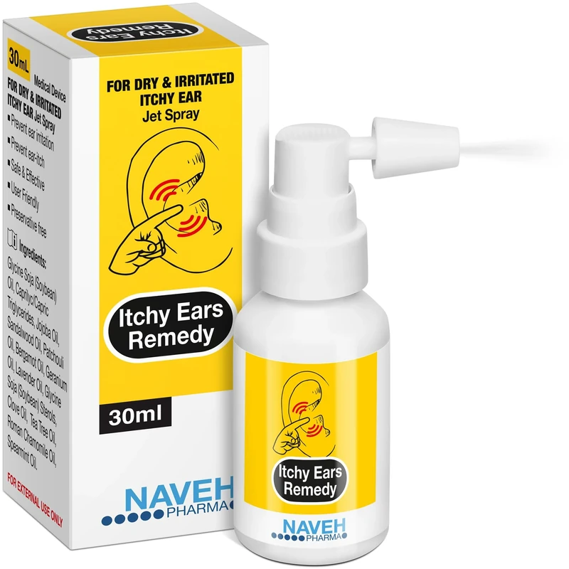 NAVEH PHARMA Itchy Ears Remedy - Jet Spray Ear Cleaner for Wax & Itch