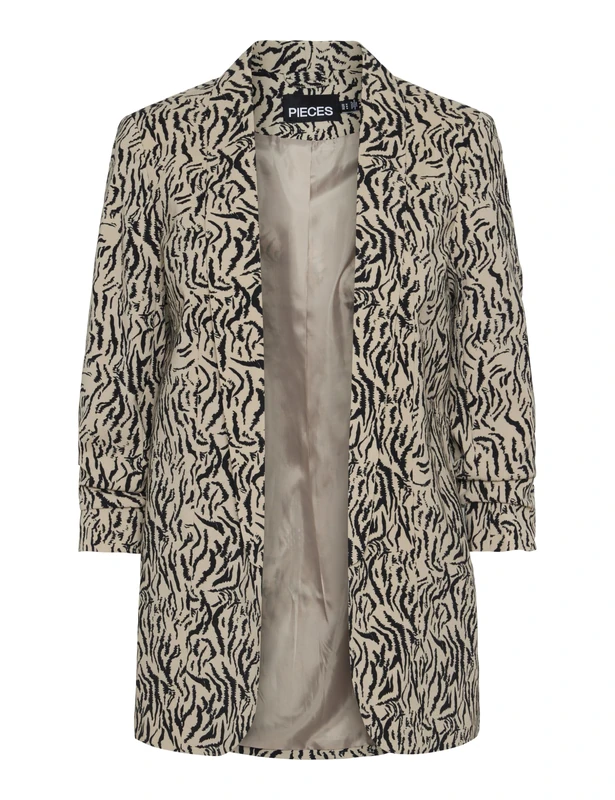 PIECES Women's Blazer, White Pepper/AOP: Graphic, XS