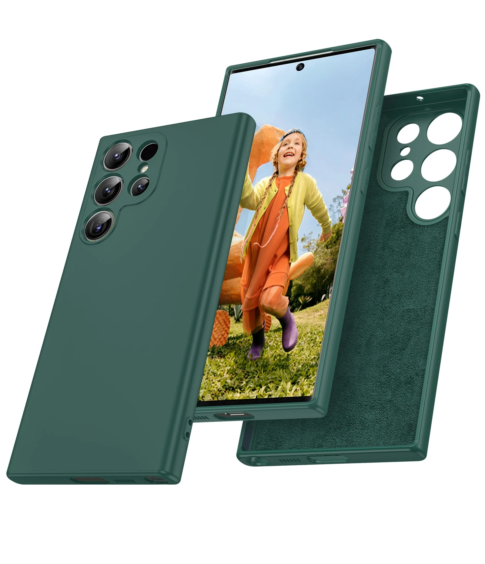 LeYi for Samsung Galaxy S23 Ultra Case Case,Flexible Lightweight TPU Protective Silicone Slim Rugged Shockproof Phone Cover for Samsung S23Ultra 5G 6.8-Inchs(Not S23+/S23),Green