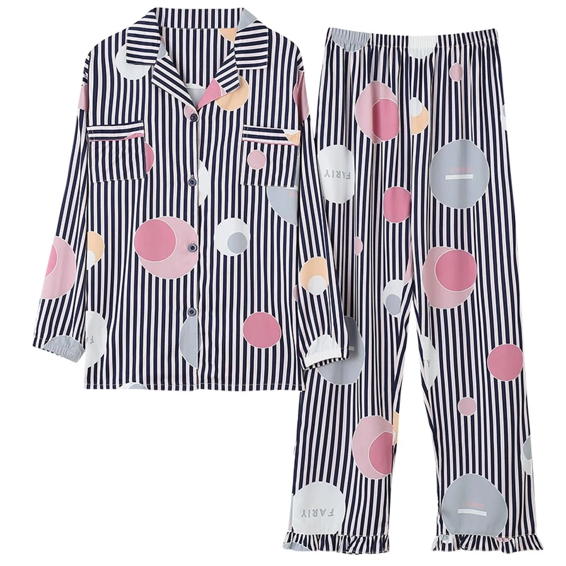 TDNEKMCA Womens Silk Satin Pajamas Set,Long Sleeve Trousers Button-Down Stripe Sleepwear With Pockets,Faux Silk All Seasons Sleepwear Loungewear,Comfy Soft Nightwear,Black,Xl