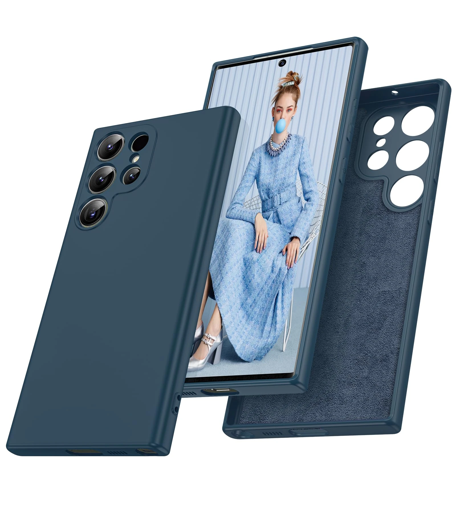 LeYi for Samsung Galaxy S23 Ultra Case Case,Flexible Lightweight TPU Protective Silicone Slim Rugged Shockproof Phone Cover for Samsung S23Ultra 5G 6.8-Inchs(Not S23+/S23),Blue