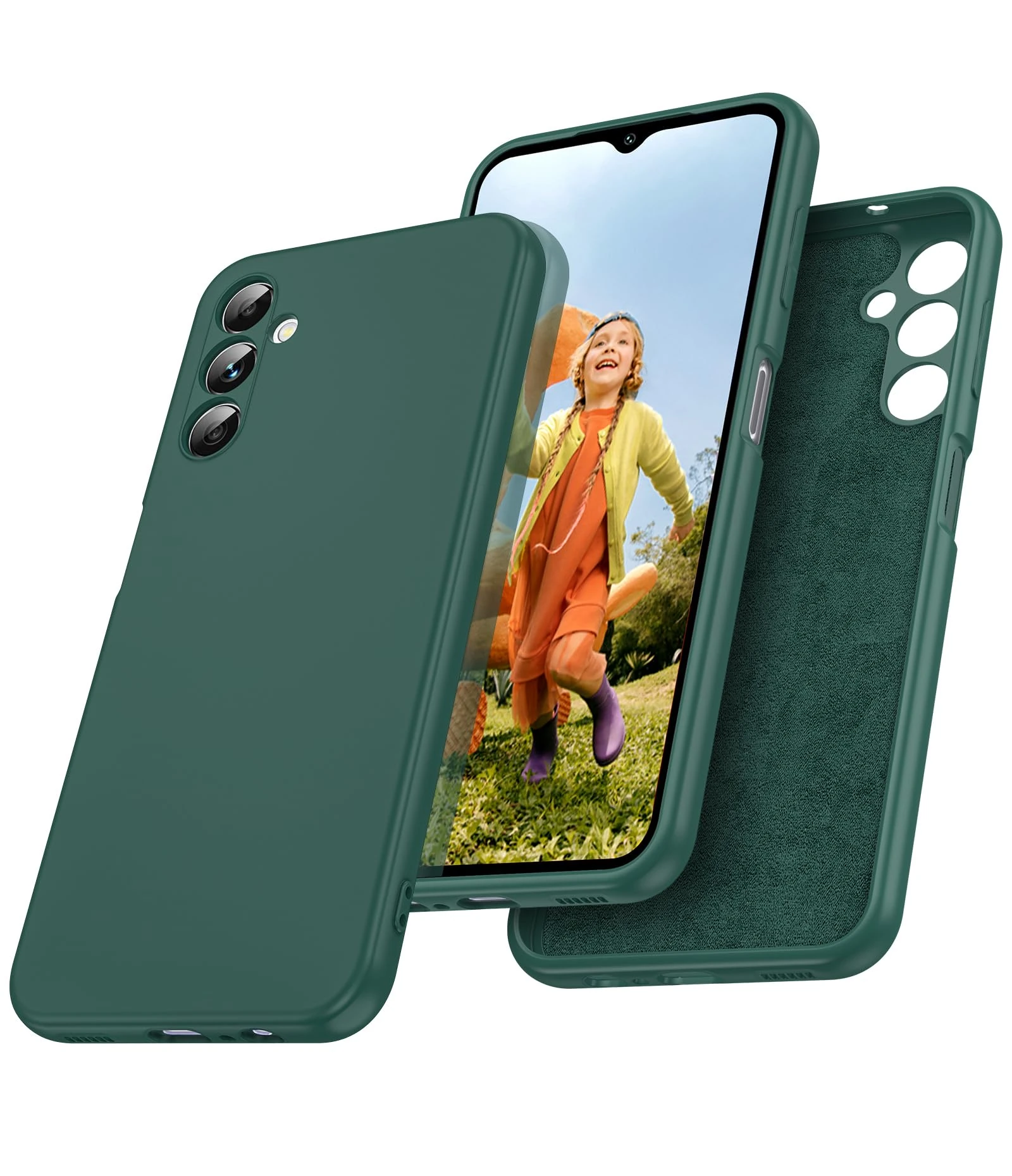 LeYi for Samsung Galaxy A14 Case Case, Flexible Lightweight TPU Protective Silicone Slim Rugged Shockproof Phone Cover for Samsung A 14,Green